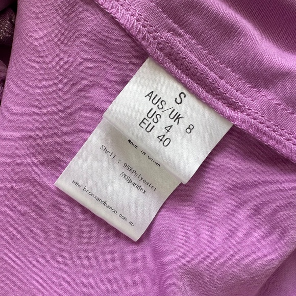 Bronx and Banco Zoe Lilac Lame Shimmer Gown Metallic Maxi Purple Pink - SMALL - Picture 7 of 10